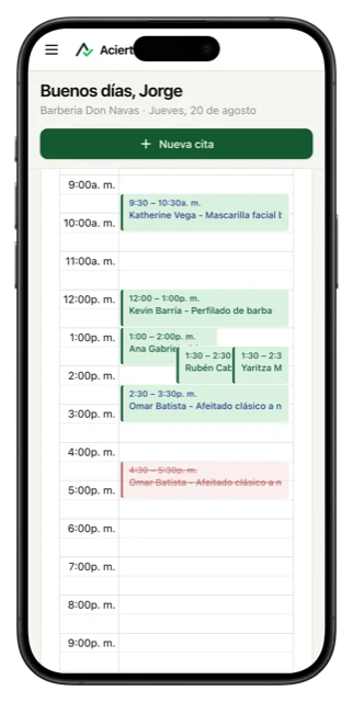 El mismo calendario en un teléfono.